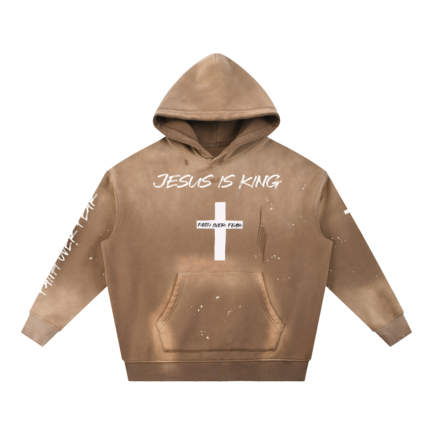 Vintage Washed Frayed Fleece Hoodie