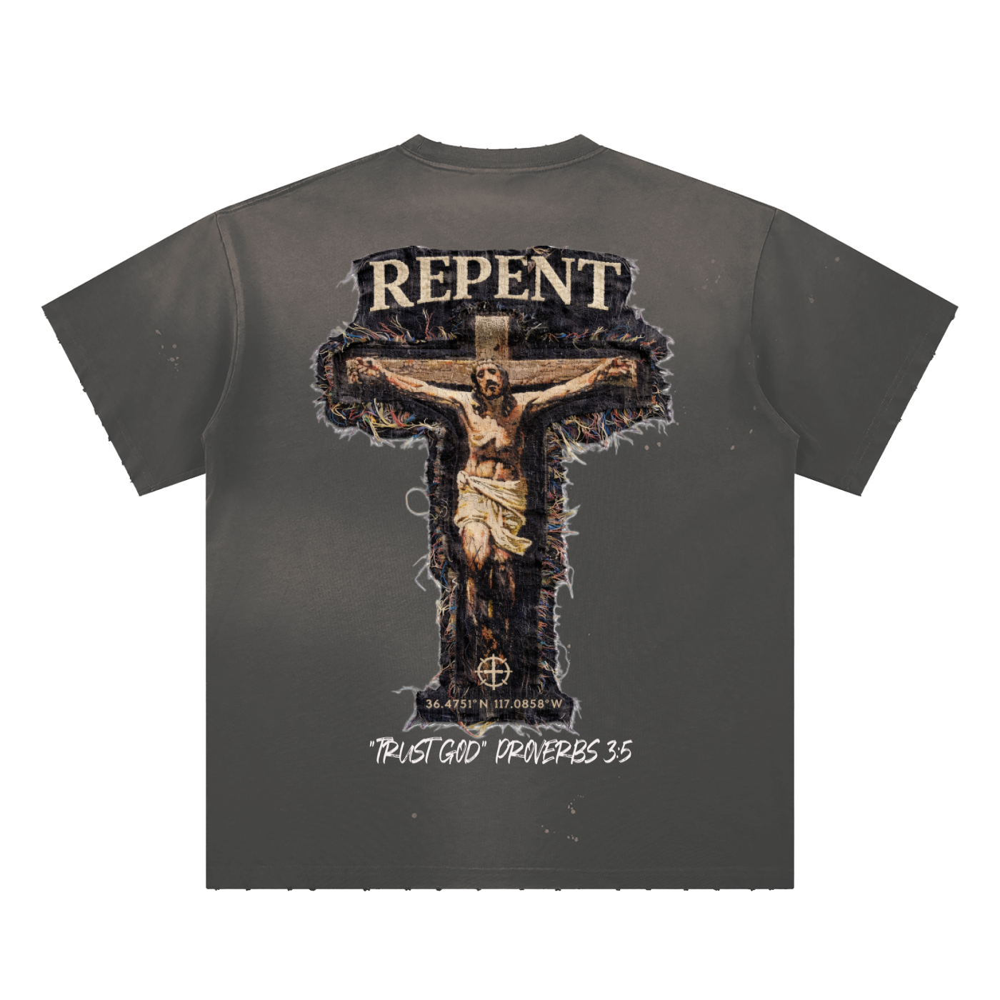 Hand-Frayed Sunfade Paint Splatter T-Shirt