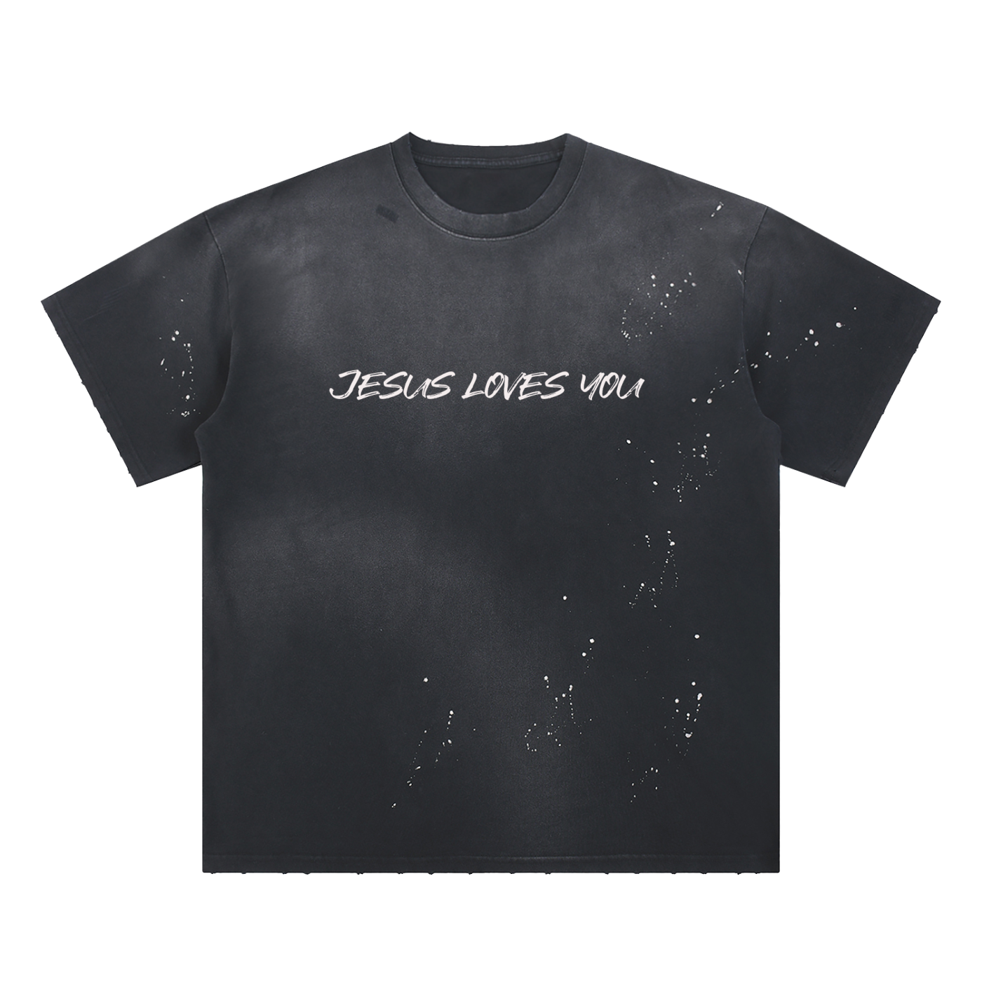 Paint Splatter JESUS LOVES YOU T-SHIRT